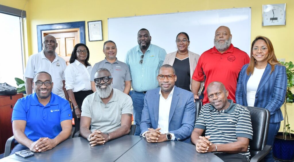 Some members of the CARILEC Board of Directors and Team at the 2025 December Board Meeting held in Kingston Jamaica, recently. First Row L-R : Cletus Bertin - Executive Director, CARILEC; Wayne Caines, Bermuda Electric Light Company Limited (BELCO) and Chairman- CARILEC Board of Directors; Hugh Grant- Jamaica Public Service Company Ltd. (JPS); Jervan Swanston, Nevis Electricity Company Limited(NEVLEC); Second Row L-R : Andre Matthias -Antigua Public Utilities Authority (APUA); Cornelia Auguste –CARILEC; Gianni Moreno- Hitachi Energy; Clement Williams-St. Kitts Electricity Company (SKELEC); Sonji Baptiste- CARILEC; Hugo Hodge Jr. - HKT Energy Consulting Group LLC; and Neysa Isenia -Aqualectra