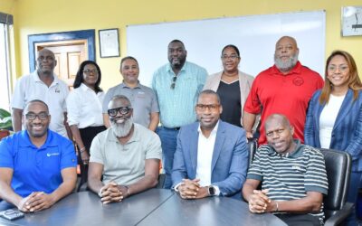 Some members of the CARILEC Board of Directors and Team at the 2025 December Board Meeting held in Kingston Jamaica, recently. First Row L-R : Cletus Bertin - Executive Director, CARILEC; Wayne Caines, Bermuda Electric Light Company Limited (BELCO) and Chairman- CARILEC Board of Directors; Hugh Grant- Jamaica Public Service Company Ltd. (JPS); Jervan Swanston, Nevis Electricity Company Limited(NEVLEC); Second Row L-R : Andre Matthias -Antigua Public Utilities Authority (APUA); Cornelia Auguste –CARILEC; Gianni Moreno- Hitachi Energy; Clement Williams-St. Kitts Electricity Company (SKELEC); Sonji Baptiste- CARILEC; Hugo Hodge Jr. - HKT Energy Consulting Group LLC; and Neysa Isenia -Aqualectra