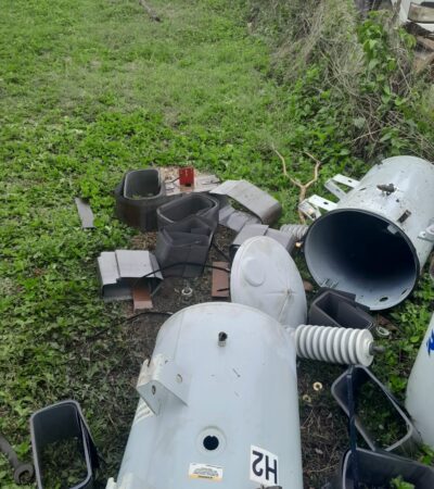 Three mangled JPS transformers discovered on a church ground in Westmoreland after an act of vandalism. The units were being stored overnight to be used in the restoration of electricity at the church.